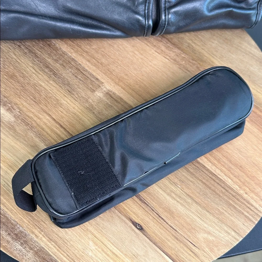 TUMI Alpha Black Leather Expandable Briefcase